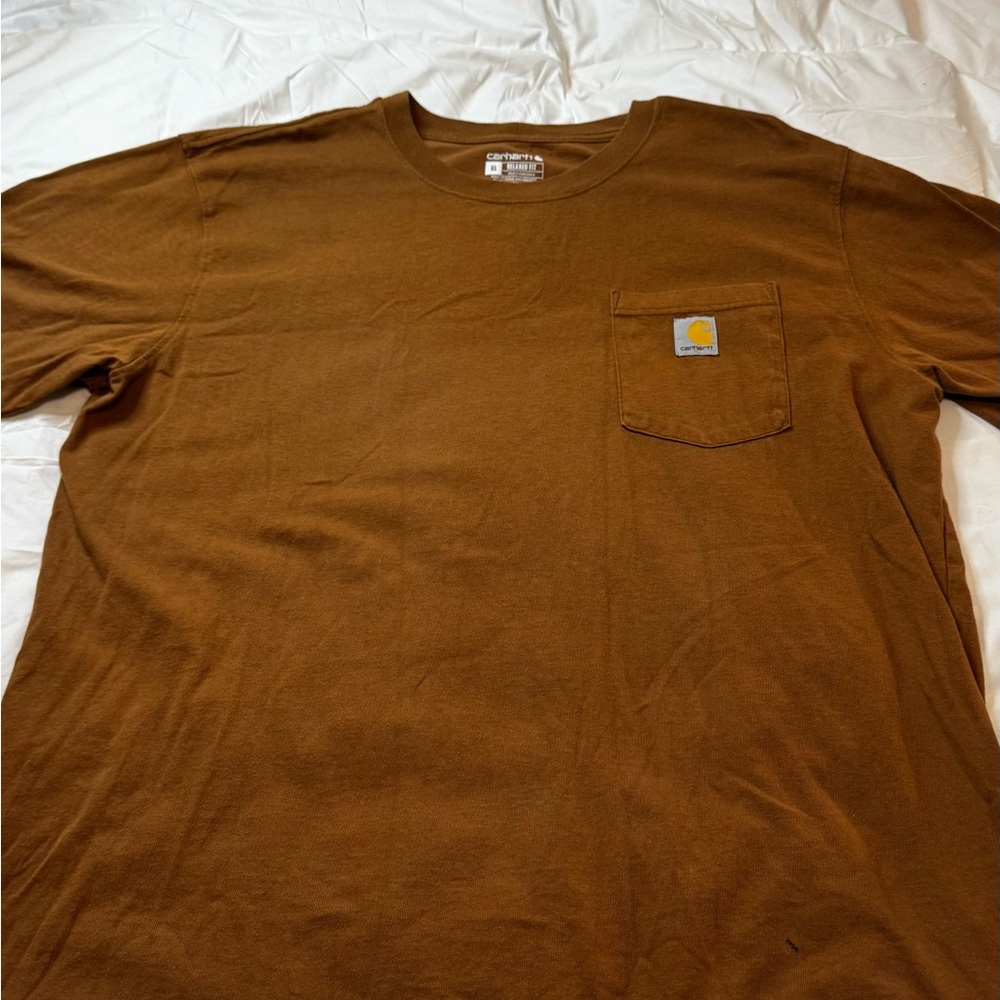 Carhartt Brown Men's Tan Short Sleeve Pocket Tee